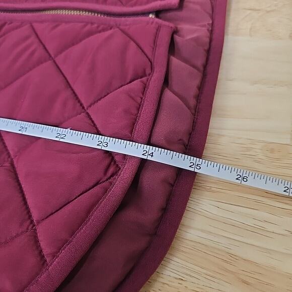 J. Crew Mercantile Vest Women Size Small Quilted Cabernet Burgundy Full Zip - Picture 7 of 12